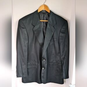 J.M. Bradbury  Black 100% Pure Silk Men's Blazer Two Buttons Size 44R